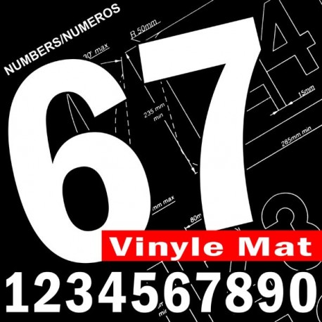 Numéros de course homologués vinyle mat