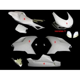 Carénage poly complet 5 parties racing fibre de verre 848, 1098, 1198 SRT FAIRINGS