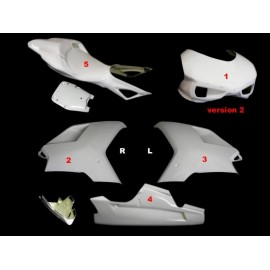 Carénage poly complet 5 parties racing version 2 fibre de verre 848, 1098, 1198 SRT FAIRINGS