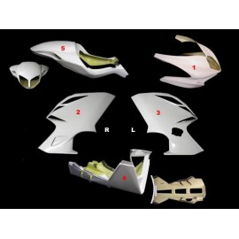 Carénage poly complet 5 parties route selle origine fibre de verre F4, F4 RR 2010-2016 SRT FAIRINGS