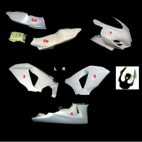 Carénage poly complet racing 5 parties version 2 fibre de verre GSXR1000 2009-2016 K9-L6 SRT FAIRINGS