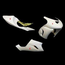 Carénage poly complet 3 parties selle origine fibre de verre ZX6RR, ZX-6R 636 05-06 SRT FAIRINGS