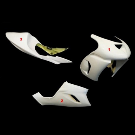 Carénage complet 3 parties¨selle origine fibre de verre ZX6RR, ZX-6R 636 05-06 SRT FAIRINGS