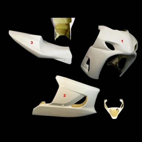 Carénage complet racing 3 parties fibre de verre GSXR1000 K3-K4 SRT FAIRINGS