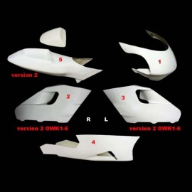 Carénage poly complet racing 5 parties version 2 fibre de verre YZR 500 SRT FAIRINGS