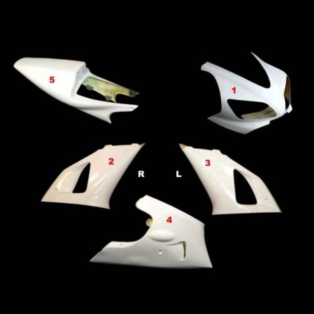 Carénage complet 5 parties route selle origine fibre de verre R1 98-99 SRT FAIRINGS