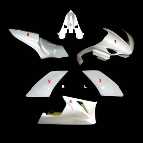 Carénage complet racing 6 parties fibre de verre R1 07-08 SRT FAIRINGS