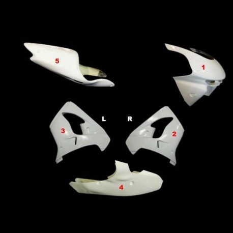 Carénage complet 5 parties selle origine fibre de verre ZX-9R 1998-1999 SRT FAIRINGS