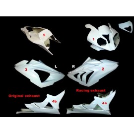 Carénage poly complet 5 parties route fibre de verre S1000RR 2012-2014 SRT FAIRINGS