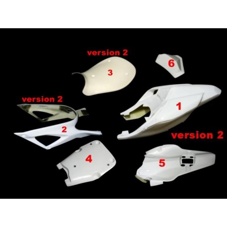 Kit complet coque arrière racing SBK version 2 fibre de verre 848, 1098, 1198 SRT FAIRINGS