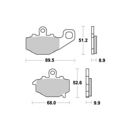 Plaquettes de freins arrière AP RACING route métal fritté ZX6RR 09-15