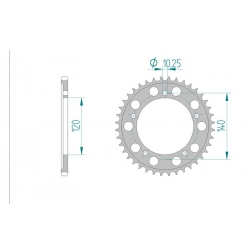 Couronne Aluminium AFAM 520 SUZUKI GSXR 600 / 750 2001-2010 K1-L0,  GSXR 1000 2001-2008 K1-K8