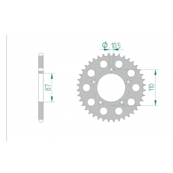 Couronne Aluminium AFAM 525 SUZUKI SV650 1999-2016