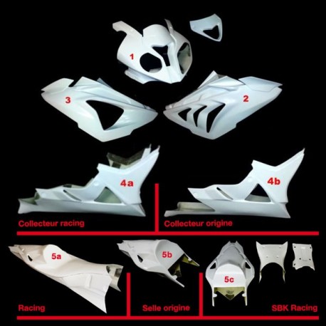 Carénage poly complet endurance fibre de verre S1000RR 2012-2014 SRT FAIRINGS