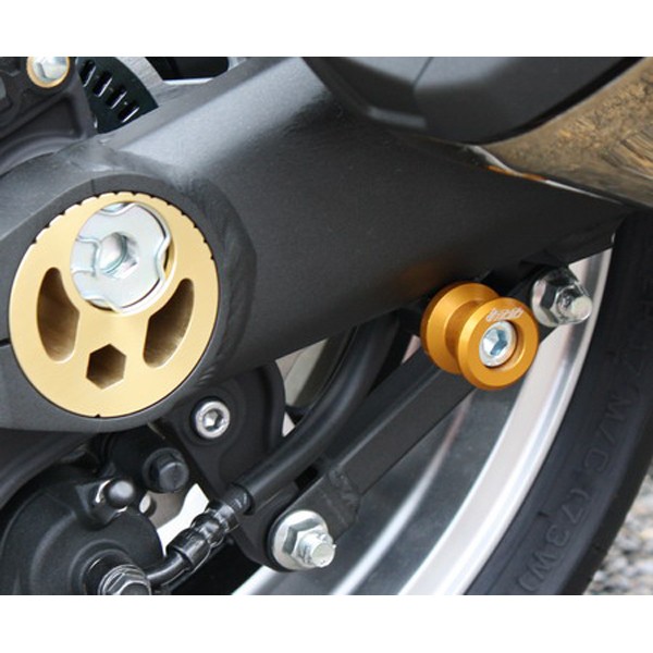 2pcs Universel Moto CNC Aluminium M10*1,25 Diabolos Vis du Bras Oscillant pour Kawasaki Z750 Z1000 Z1000sx ZX6R ZX10R ZX12R KTM Duke 125 200 390 Yamaha FZR 400 1000 600R Bleu