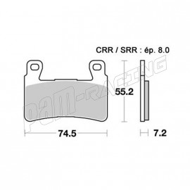 Plaquettes de frein avant AP RACING CRR racing carbone Honda / Hyosung