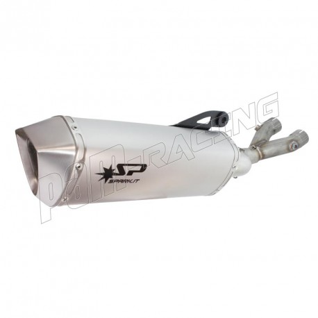 Demi-ligne racing Ø54 mm inox ou titane + silencieux Force titane R1 2015-2024 SPARK