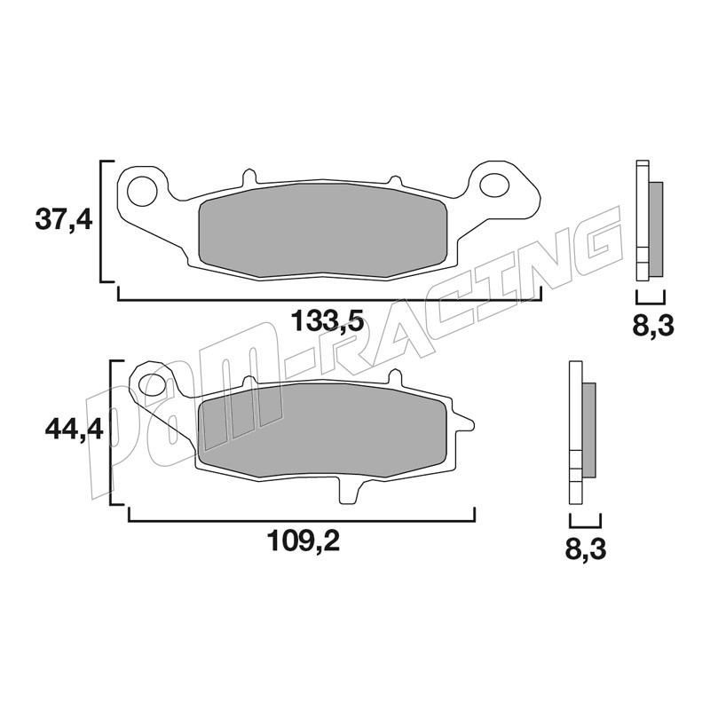 Kit 4 Plaquettes de frein avant BREMBO SR Sinter Racing/Route