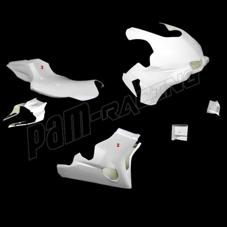 Carénage poly complet racing 4 parties SBK fibre de verre R1 2015-2019 SRT FAIRINGS