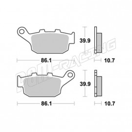 Plaquettes de freins arrière AP RACING SR route métal fritté KAWASAKI, TRIUMPH