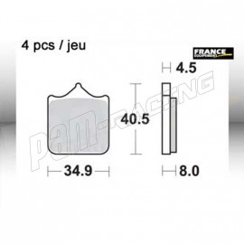 Plaquettes de freins avant AP RACING SF route métal fritté S1000RR 2009-2018