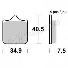 Plaquettes de frein avant AP RACING racing carbone Honda / Hyosung