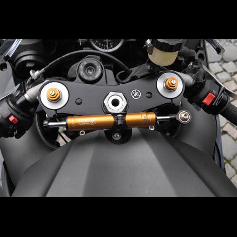 Amortisseur De Direction Pour Yamaha YZF R1 2002-2015 - Stabilisateur De Guidon CNC Aluminium - Conduite Plus Stable Et Précise (Couleur : Silver)