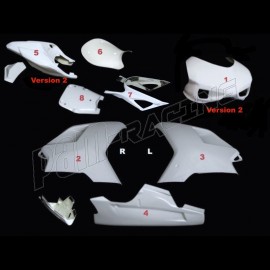 Carénage poly complet 8 parties racing WSBK fibre de verre 848, 1098, 1198 SRT FAIRINGS