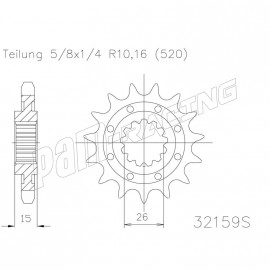 Pignon de sortie de boite 520 allégé S1000RR 2009-2024, HP4 SRT Sprockets