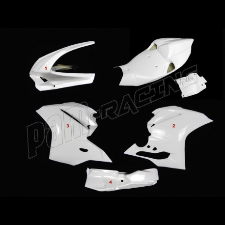 Carénage poly complet 6 parties racing fibre de verre  1199, 1299 Panigale 2012-2017 SRT FAIRINGS