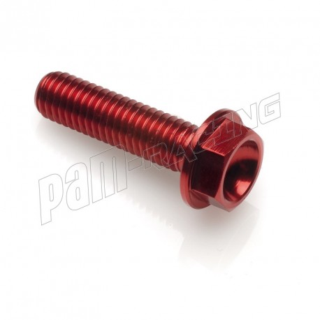 Vis aluminium tête héxagonale M6x60 rouge LIGHTECH