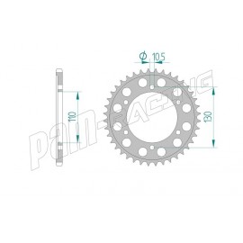 Couronne alu racing 520 GSXR 600/750/1000 / R1 / R6 / FZ1 / FZ6 / MT-09 / XJR 1300 AFAM