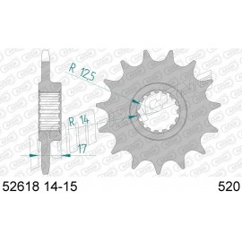 Pignon de sortie de boite AFAM 520 899 & 959 Panigale