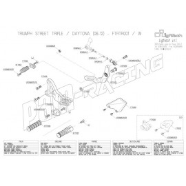 Pièces détachées commandes reculées LIGHTECH Daytona 675 /R 2006-2012, Street Triple 2007-2012 FTRTR001