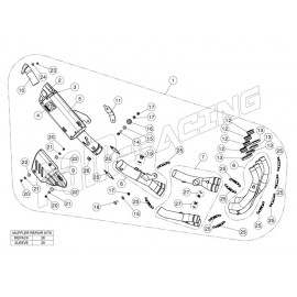 Pièce de rechange pour ligne Akrapovic Evolution Line YZF R6 2008-2022-Kit laine de verre, réparation silencieux, etc..