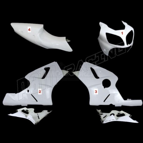 Carénage poly complet route 4 parties fibre de verre ZX-12R 2000-2001 SRT FAIRINGS