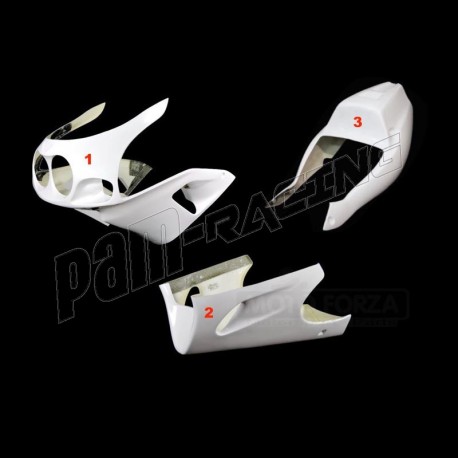 Carénage poly complet route 3 parties fibre de verre ZXR 750 1993-1995 SRT FAIRINGS