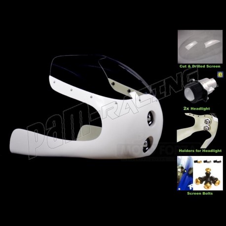 Kit Tête de fourche Cafe Racer fibre de verre 250, 350, 500, 750, 1000 CM3 1960-1980 SRT FAIRINGS