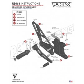 Pièces de rechange pour commandes reculées VORTEX V2 R1 2007-2008