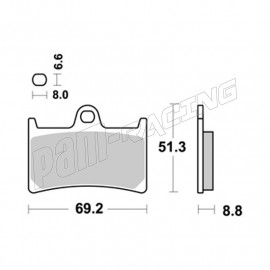 Plaquettes de frein avant AP RACING STR route/racing métal fritté KAWASAKI, SUZUKI, YAMAHA
