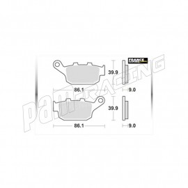 Plaquettes de frein arrière AP RACING SR route métal fritté HONDA, KAWASAKI, SFV 650 Gladius