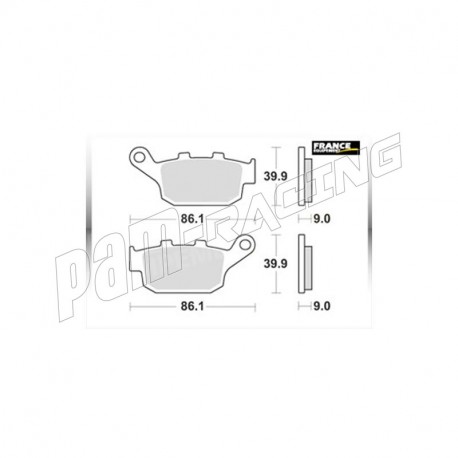 Plaquettes de frein arrière AP RACING LMP481SR route métal fritté HONDA, KAWASAKI, SFV 650 Gladius