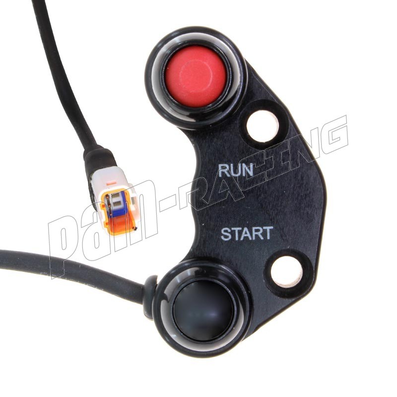 Interrupteur Universel Droit Domino Pour Moto - Avec Fonctions Start Et Stop - Câble De 1 Mètre Inclus