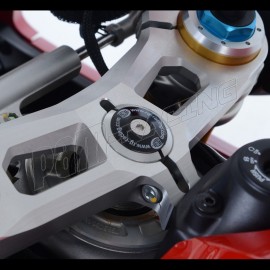 Insert écrou colonne de direction noir R&G Racing Panigale V4/V4R/V4S 2018-2022, Streetfighter V2/V4/V4S 2020-2022