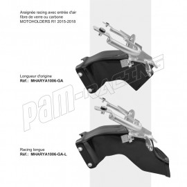 Araignée racing avec entrée d'air fibre de verre ou carbone MOTOHOLDERS R1 2015-2019