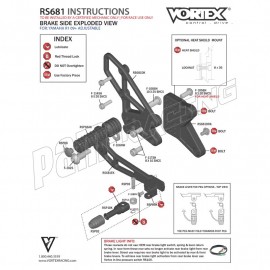 Pièce de rechange pour commandes reculées VORTEX V2 R1 2009-2014