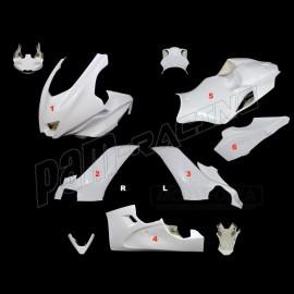 Carénage poly complet racing 6 parties fibre de verre R6 2017-2025 SRT FAIRINGS