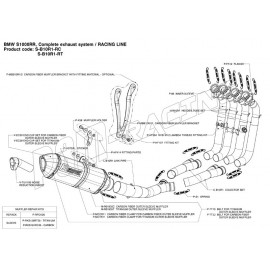 Pièce de rechange pour ligne Akrapovic Racing Line S1000RR 2009-2014-Kit laine de verre, réparation silencieux, etc..