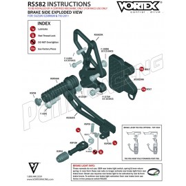 Pièce de rechange pour commandes reculées VORTEX V2 GSXR600, GSXR750 2011-2016