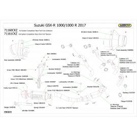Pièce de rechange pour ligne Arrow Kit Competition  GSX-R 1000 2017-2021